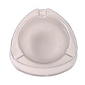 Unbreakable transparent white plastic ashtray with flat base