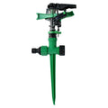 Pro spin impact lawn sprinkler in operation providing even watering