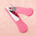 Close-up of ergonomic lever on AuriGlam nail cutter for comfortable grip