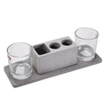 Designer wine glass holder set with contemporary lead-free glasses.