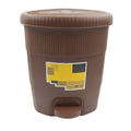Top-down view of the mini pedal dustbin's secure lid, preventing odors.