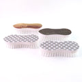 Ergonomic scrub brush set with durable plastic body and stylish printed tops