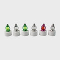 Battery-operated LED candle lights with decorative lantern-style covers