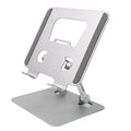 Top-down view of the metal alloy tablet stand, highlighting its compact design.