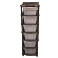 Clean layer modular organizer featuring transparent plastic drawers