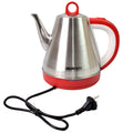 Close-up of the wide spout and secure lid of the Siplix 1500W electric kettle.