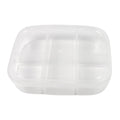 Closed view of the reusable 5-compartment tiffin box, showcasing its secure lid.