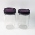 Transparent food storage containers with secure airtight lids in kitchen