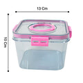 Multiple 1400ML plastic food containers stacked for organized kitchen storage.
