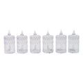 LED flameless lights with crystal-style glass covering for ambient setting