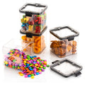Multiple 700ml square containers, illustrating their versatility for different food items.
