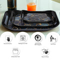 Close-up texture of durable plastic serving tray with sturdy handles