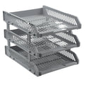 Open drawer of a file rack showing organized magazines and folders.