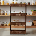 Portable 4-layer plastic storage shelf with wheels