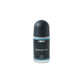 Side view of AOE blue deodorant bottle emphasizing portability
