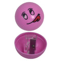 Lively round pencil sharpener with a playful design, encouraging creativity.