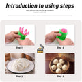Plastic momo mold with a unique flower design for easy dumpling making.