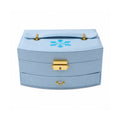 Full view of multi-layer jewelry box with mirror in India
