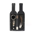 Compact wine tool kit stored in elegant bottle-shaped case