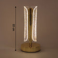 Luxury crystal table lamp providing soft warm LED illumination