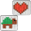 Close-up of the safe, non-toxic plastic pixel cubes for children.