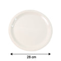 White 28cm dinner plate suitable for rice, curry, roti, and snacks