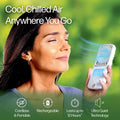 Side view of the portable personal air cooler showing its compact and lightweight build.