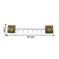 Neutral image of kitchen utility hook rack showing hooks and rod