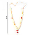 Religious pooja gajra garland with beads for idol adornment