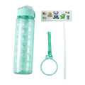 Leakproof opened flip top lid showing built-in straw on water bottle