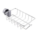 Close-up of adjustable clamp on stainless steel sink caddy organizer