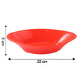 Side profile of glossy red plastic Marin serving bowl