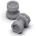 The non-slip base of the adjustable washing machine pad, designed for enhanced stability.