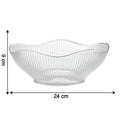 Empty plastic fruit storage basket with ripple design