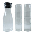 Reusable plastic jug and glass set for family and guests