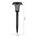 Close-up of solar powered UV LED mosquito trap outdoor light