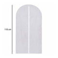 Visual illustrating the 118 cm length of the suit cover for long garments.