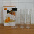Household plastic water jug and glass set for daily use