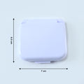 Specifications label on the compact portable sewing kit case