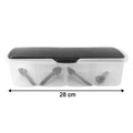Four spoon set included with plastic 4-section spice box container