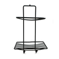 Space-saving stainless steel soap rack, showcasing its two-layer design.