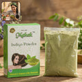 Glow facial herbal kit showcasing natural products including indigo powder