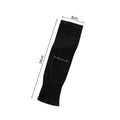 Black elbow compression sleeve on arm showing flexible fabric
