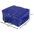 Carrying handles on durable storage bag for bedding and blankets