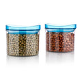 Side view of the transparent airtight jar, ideal for viewing contents like pulses and snacks.