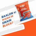 Concentrated powder inside drain cleaner sachet for clogged sinks