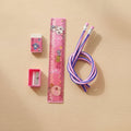 Size dimensions of the kids school stationery kit displayed clearly