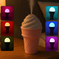 Dual use air freshener and aroma humidifier shaped like an ice cream cone