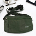 Adjustable strap and durable fabric of the pilgrimage shoulder bag.
