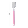 Durable silicone bottle brush with flexible head for thorough cleaning.